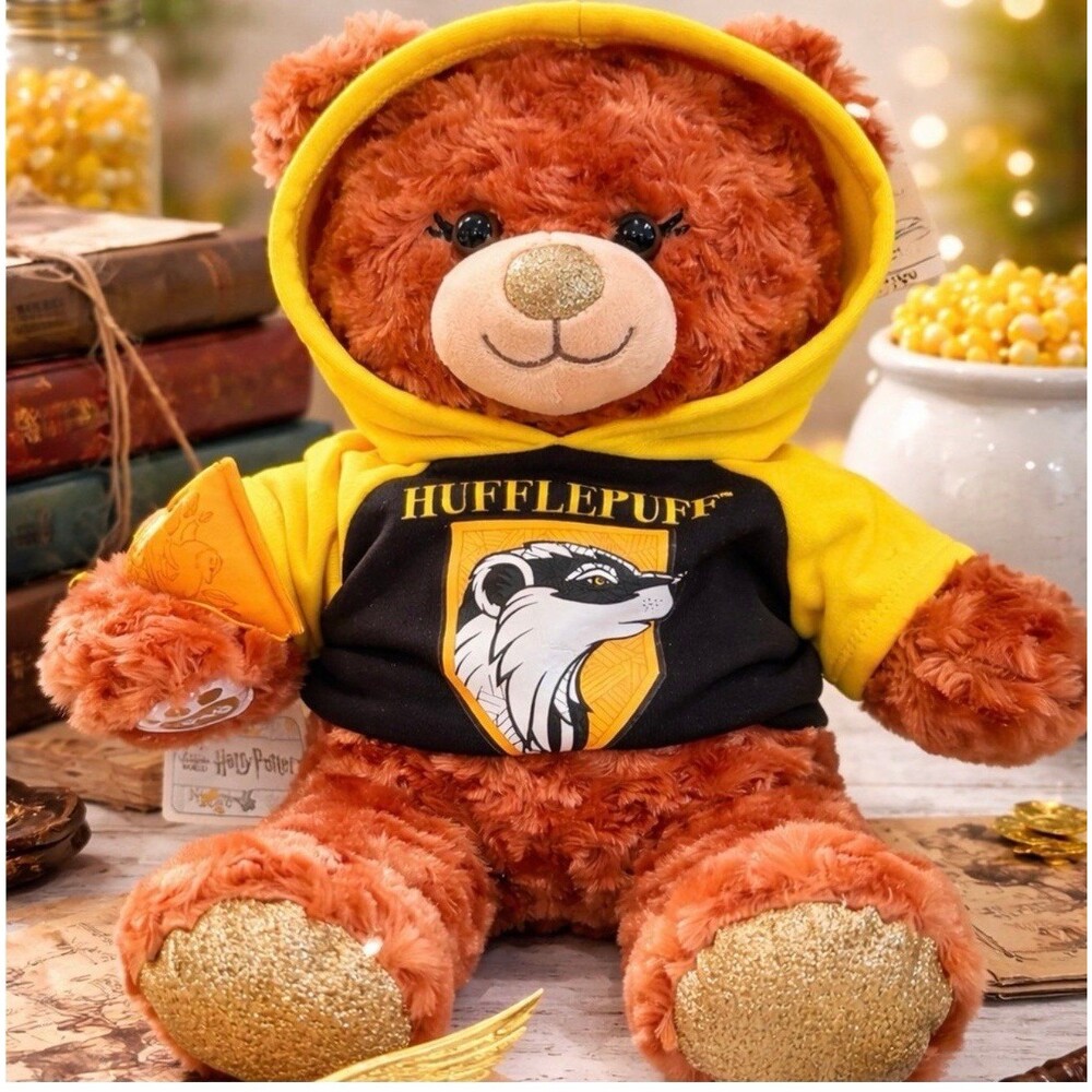 Build-A-Bear Workshop Harry Potter Hufflepuff Teddy Bear Plush with Hoodie & Tag